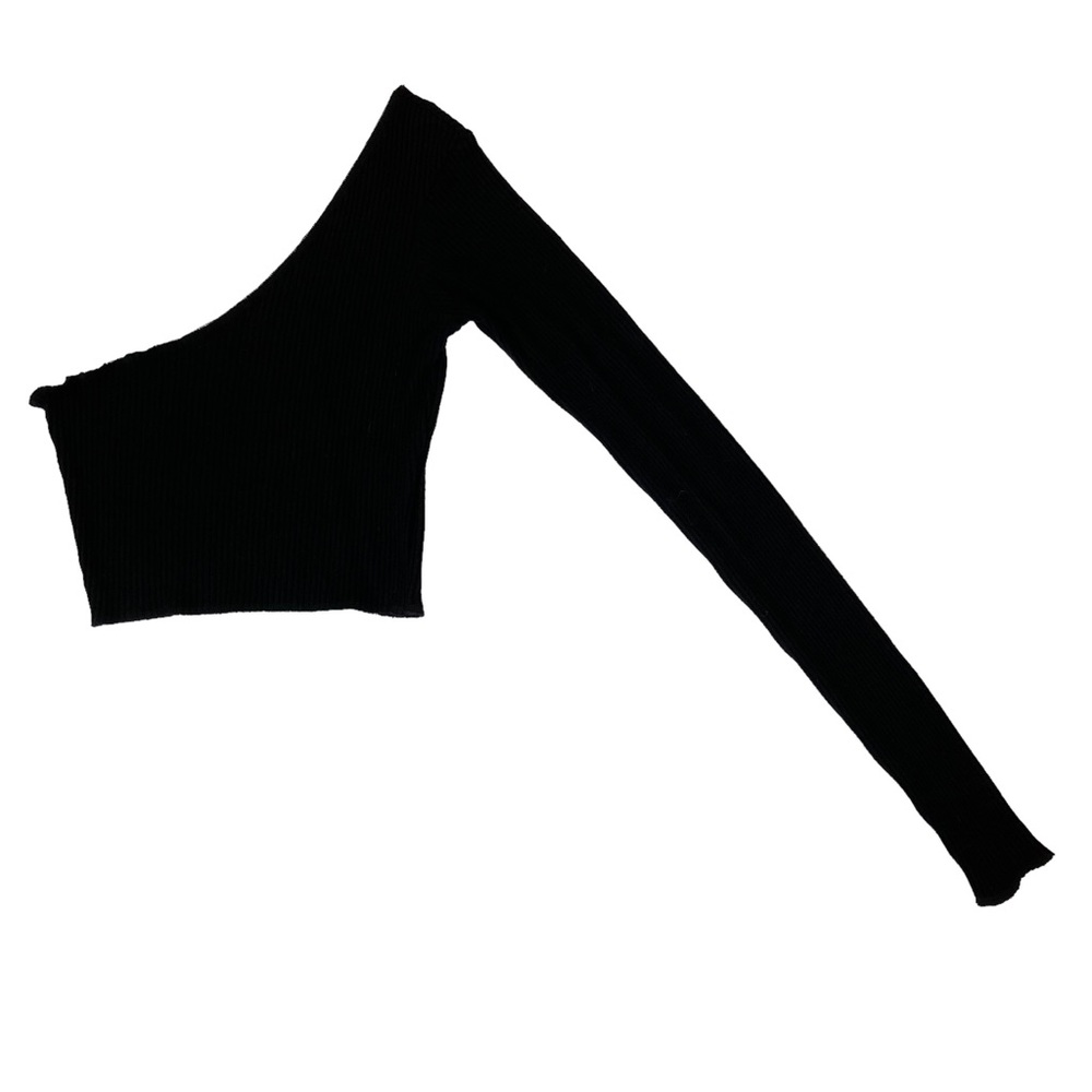 ARE YOU AM I One Shoulder Ribbed Top - Picture 2 of 7